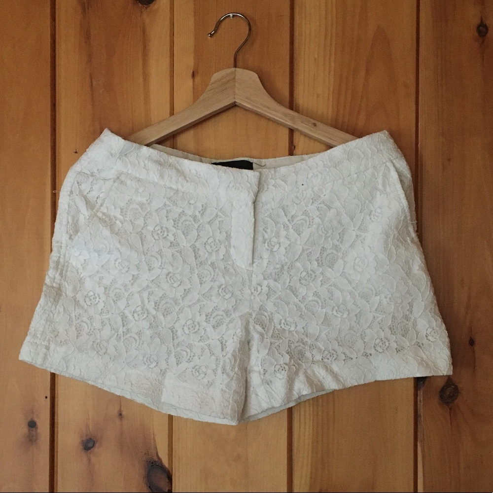 Cynthia Rowley White Lace Shorts